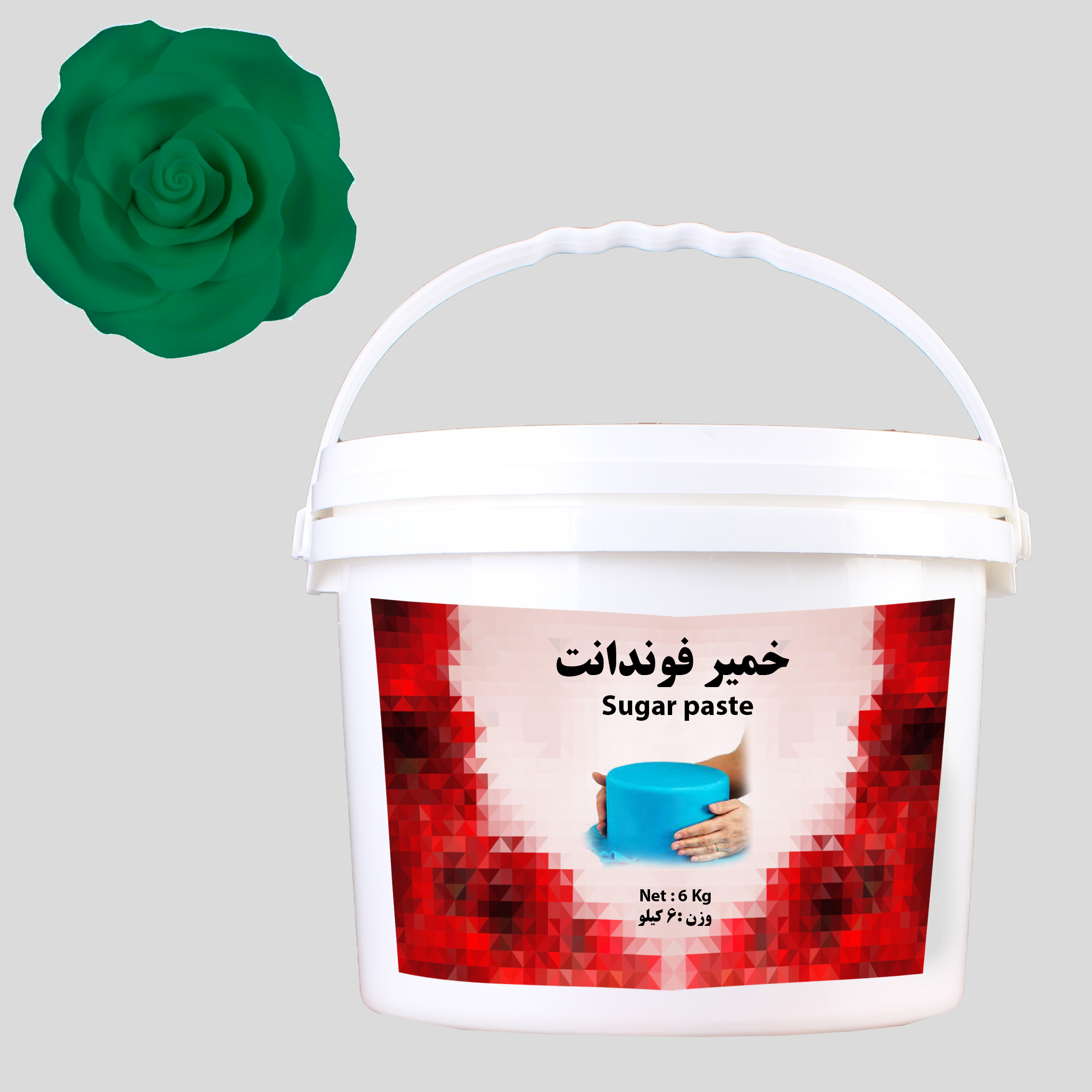 260034-1 بودکور خمير فوندانت 6 کيلويي سبز 260034 - تصویر 1