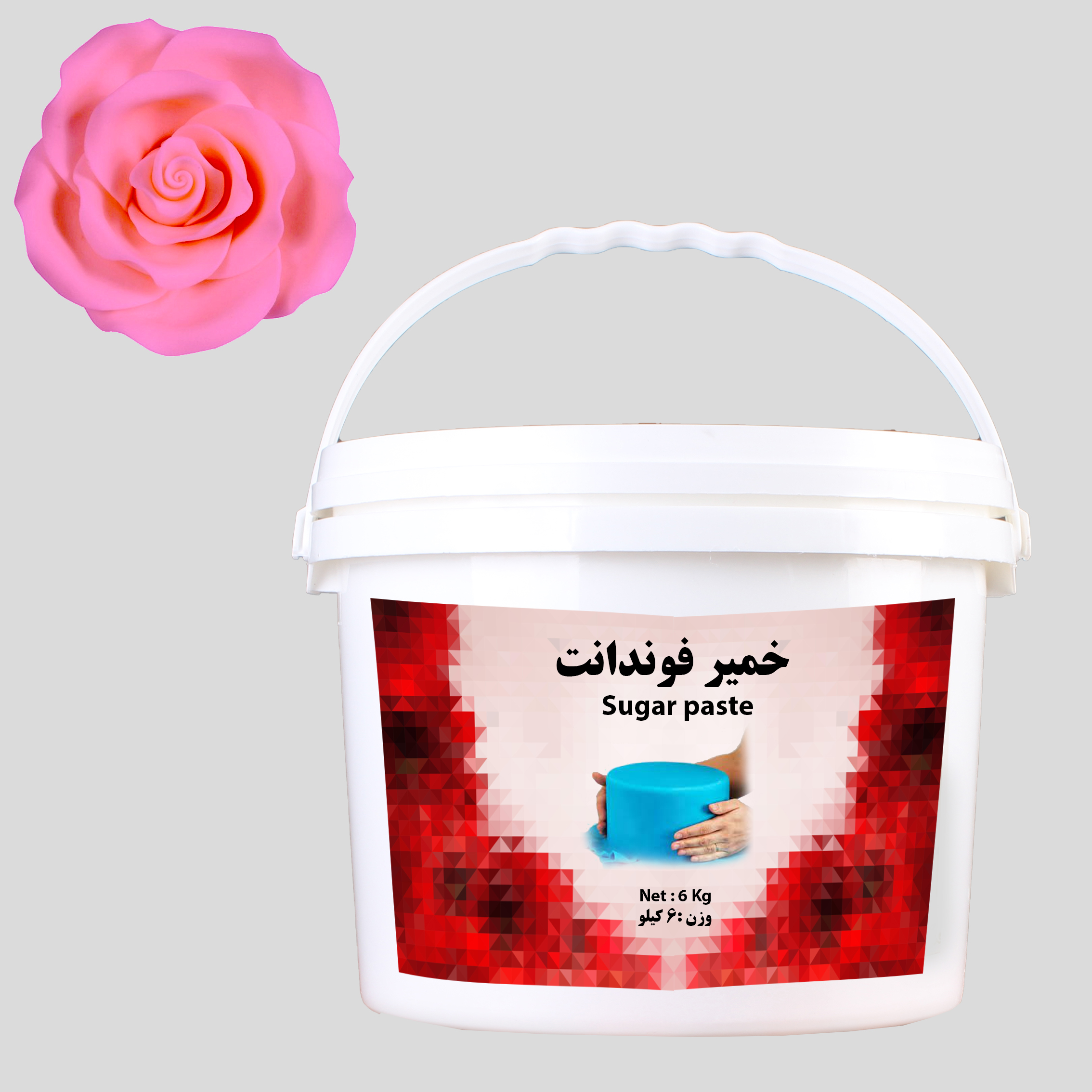 260040-1 بودکور خمير فوندانت 6 کيلويي صورتي 260040 - تصویر 1