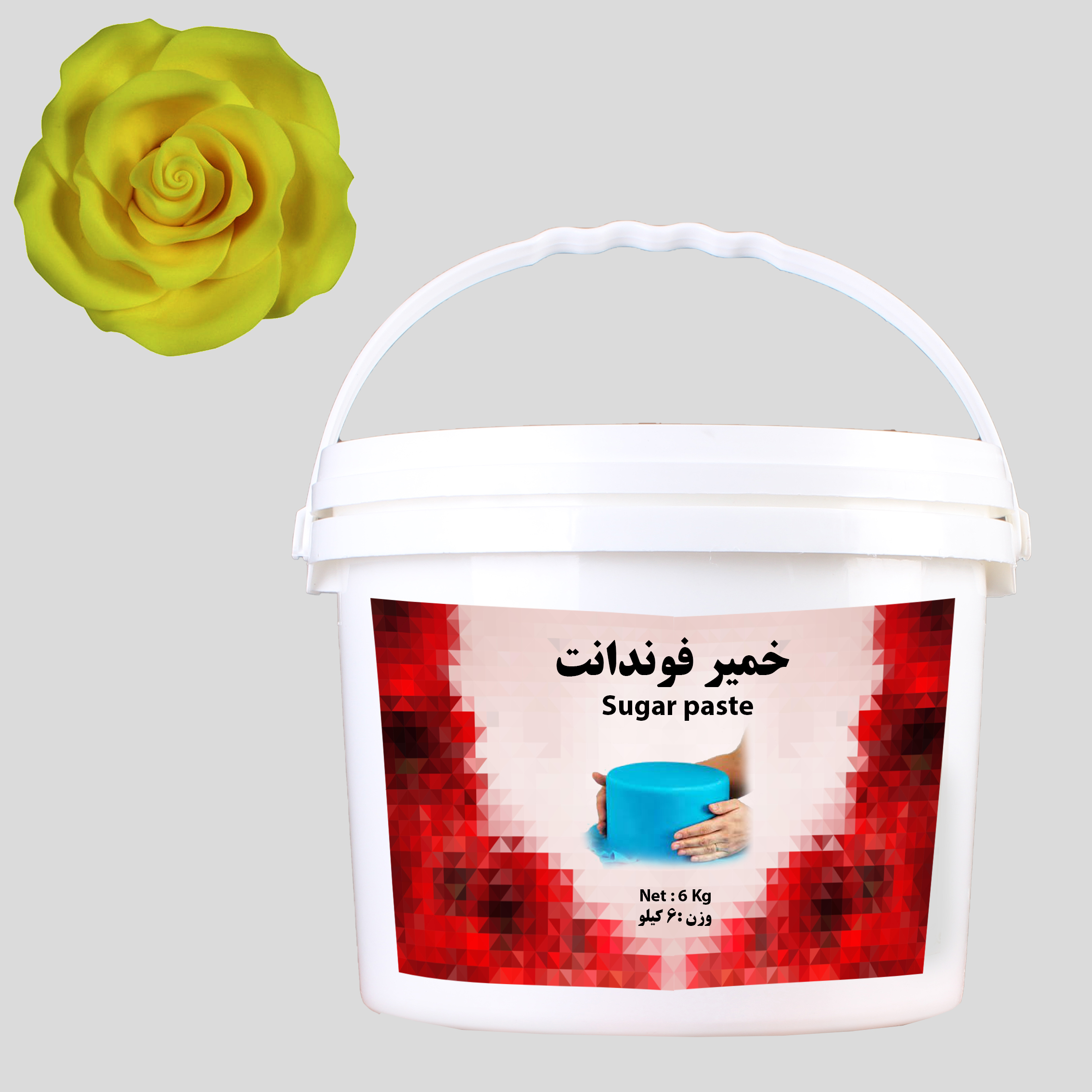 260056-1 بودکور خمير فوندانت 6 کيلويي زرد ليمويي 260056 - تصویر 1